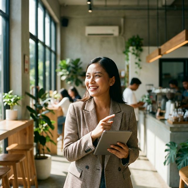 Happy Business Owner using Kekasir.id